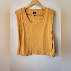GAP Women's Fun Mustard Yellow Boxy Fit Sleveless Top